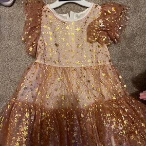Lola + The Boys Pink Dress with Gold Stars